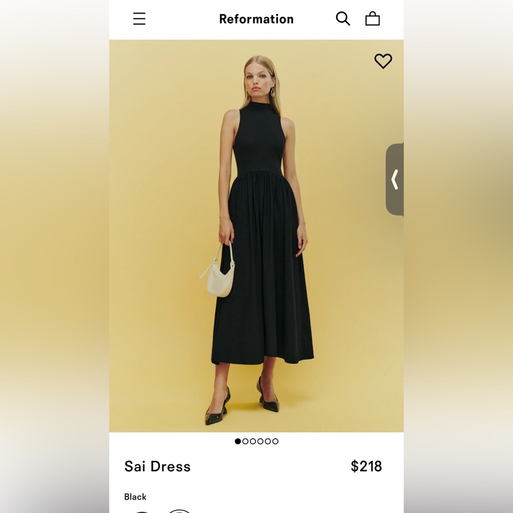 reformation little black long dress /NWT